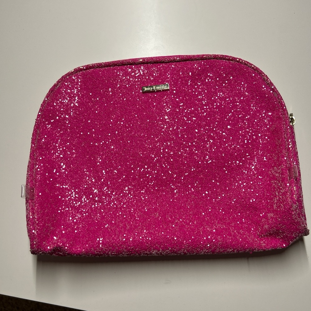 Juicy Couture Fuchsia Glitter Cosmetic Case